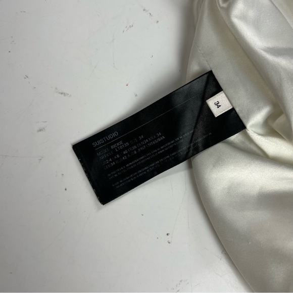 Suistudio women’s white chiffon shirt us2-4 m137-7 - Picture 3 of 4